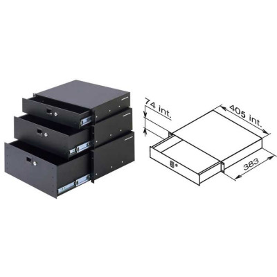 Tiroir 19 pouces rackable 2U avec serrure