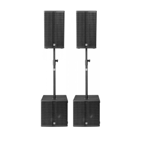 HK AUDIO 2 L3-112FA, 2 LSUB-1500A, housses + mâts