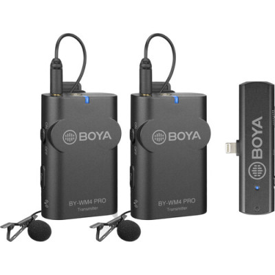 Boya WM4 Pro K4 Système sans-fil UHF 2 emetteurs recepteur pour iOS
