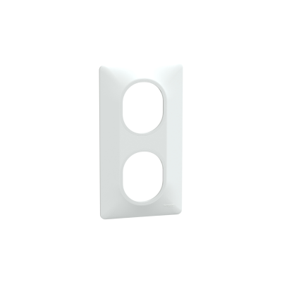 SCHNEIDER Ovalis Plaque de finition 2 postes V entraxe 71mm-Blanc