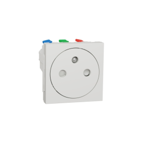 SCHNEIDER Unica-prise 2P T-FR-90°-affleurant-raccord rapide-Blanc