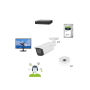 NEKLAN Kit DAHUA 4 cam. dômes supports NVR HDD 2To Moniteur 22