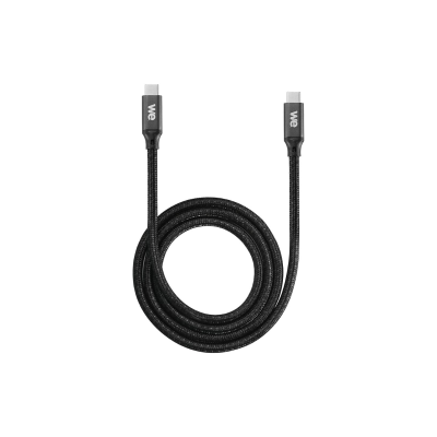 WE Câble USB-C /USB-C nylon tressé 1m USB 3.2 gen 1 3A noir