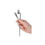 Goobay Câble de charge Textile USB-C vers USB-C adaptateur USB-A 1m