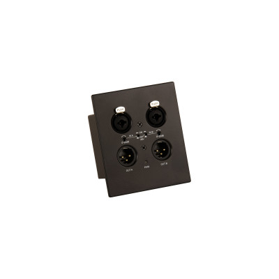 Muxlab Dante 2-channel XLR wall-plate, black or white