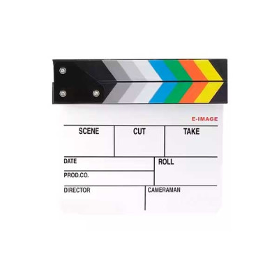 E-Image ECB-06 Clap Cinéma Professionnel Blanc & Multicolore (Small)