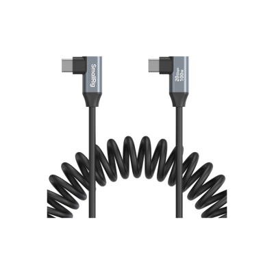 Smallrig Câble de données spiralé USB-C (coudé) vers USB-C (coudé)
