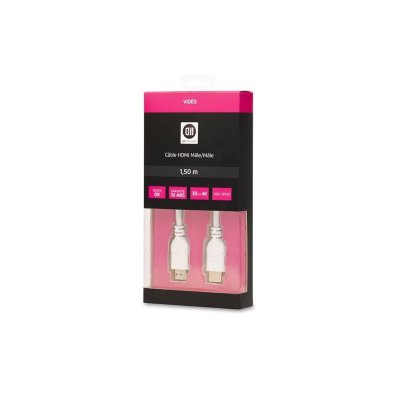 D2 DIFFUSION câble HDMI m le/m le blanc 1m50