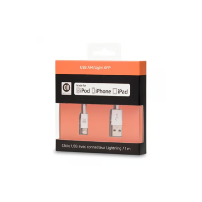 D2 DIFFUSION câble USB pour Apple Lighting 1 m
