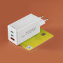 Hama Chargeur rapide GaN 2 USB-C 1 USB-A mini-chargeur PD 100 W blanc