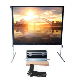 Kimex Ecran de projection valise 3,65x2,74m4:3 Toile Avant